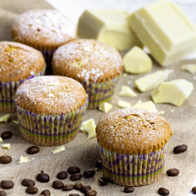 Muffin artigianale cioccolato bianco e caffè